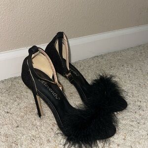 faux fur heels